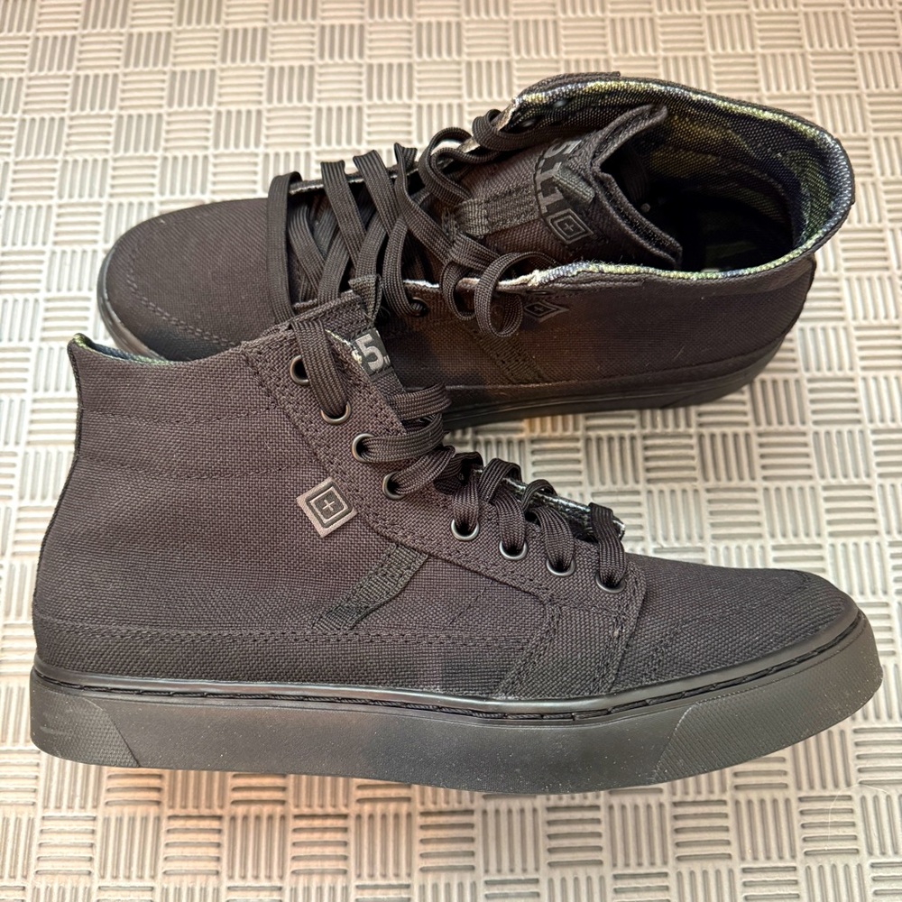 5.11 Tactical Stache High-Top Sneakers Triple Black - Mens 9